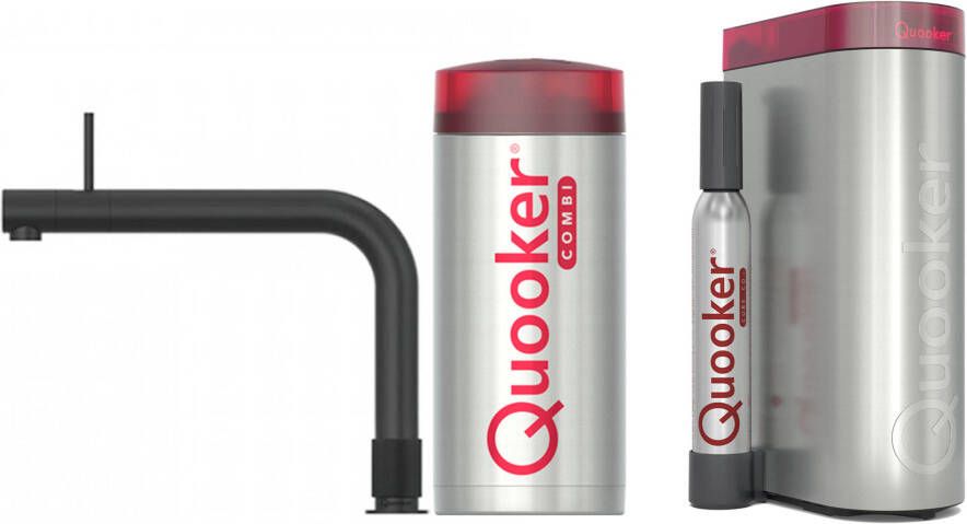 Quooker Front met COMBI+ boiler en CUBE reservoir 5-in-1 kokend water kraan Zwart