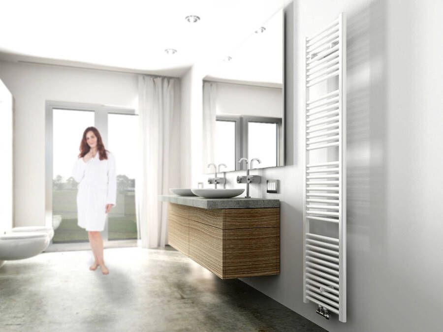 Saqu Calm handdoekradiator 830W 181 7x45cm mat wit