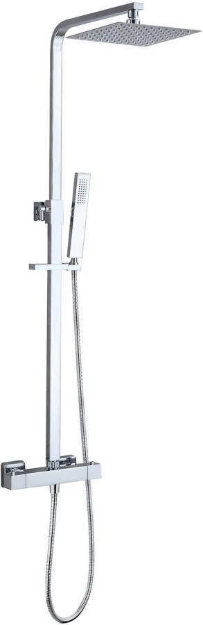 Saqu Cubo regendoucheset vierkant verchroomd messing