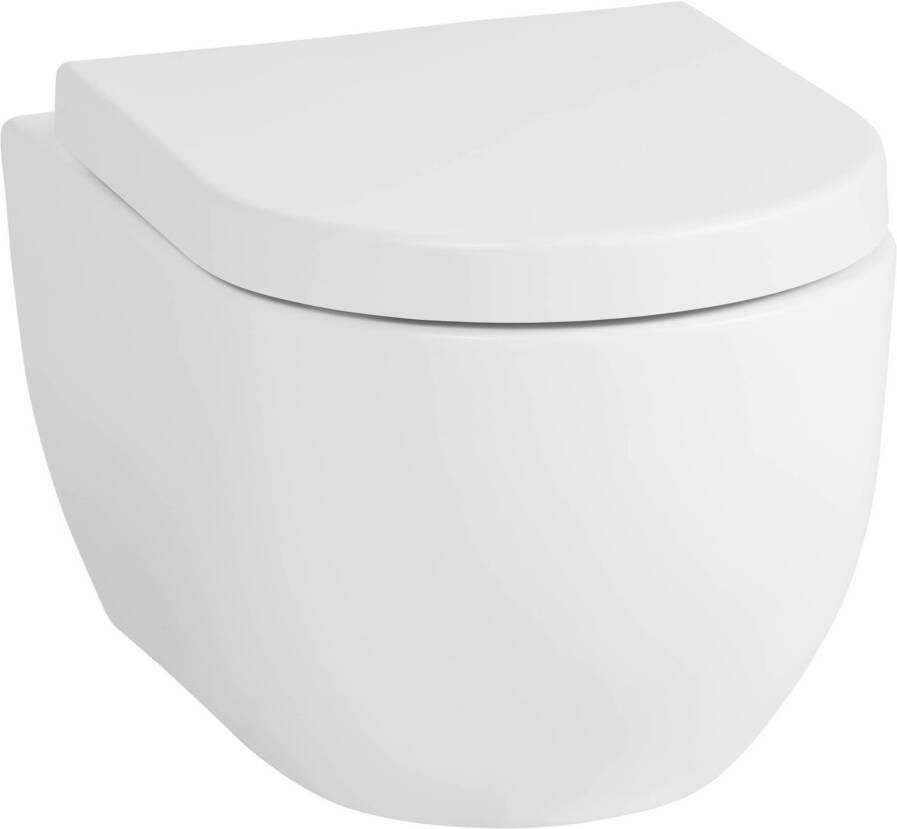 Saqu Home randloos hangtoilet met quickrelease toiletbril mat wit