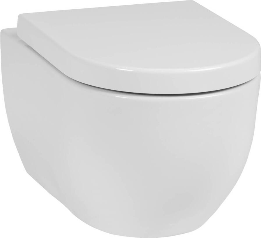 Saqu Tweedekans Home complete toiletset met randloos toilet incl. softclose toiletbril met quickrelease wit 03063