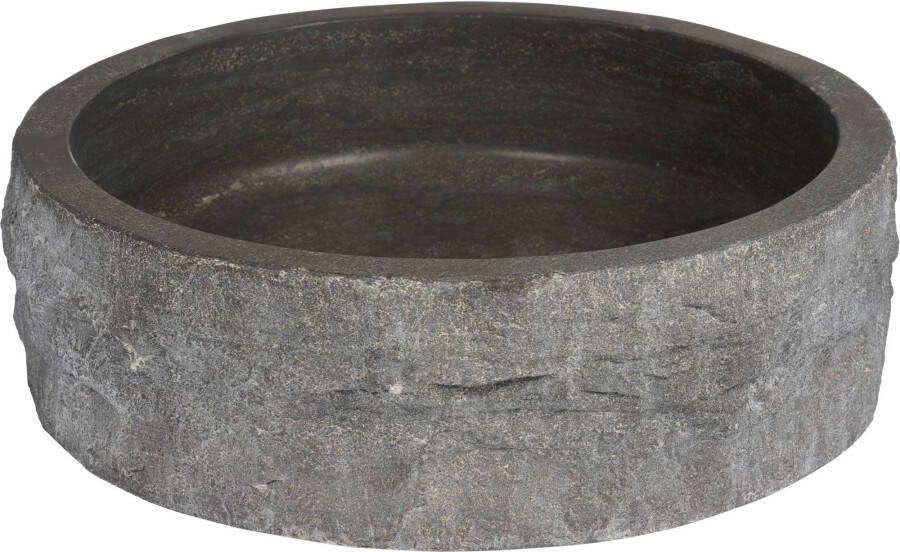 Saqu Raw ronde waskom Ø40x12cm natuursteen zwart
