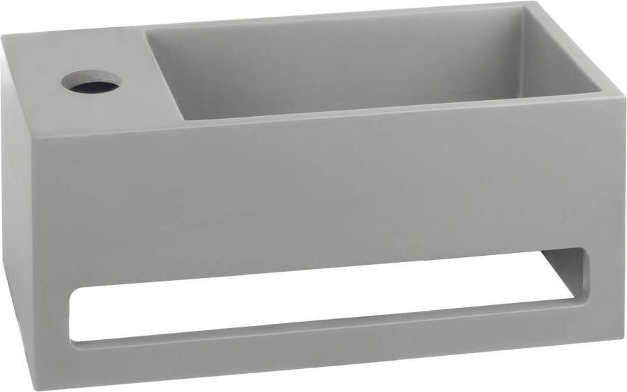 Saqu Tenno fontein links 35x20cm met handdoekhouder beton-look