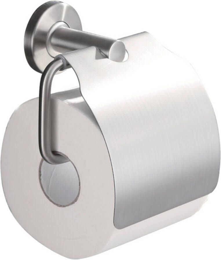 Saqu Steel toiletrolhouder met klep RVS