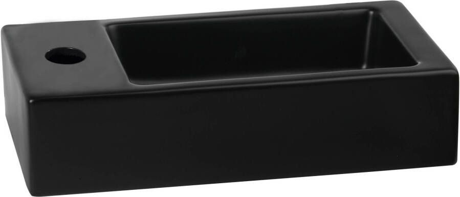 Saqu Trento fontein links 36x18cm mat zwart