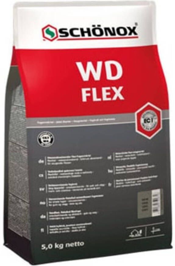 Schonox Wd Flex Waterafstotende Flexibele Cementvoeg Grijs 5kg