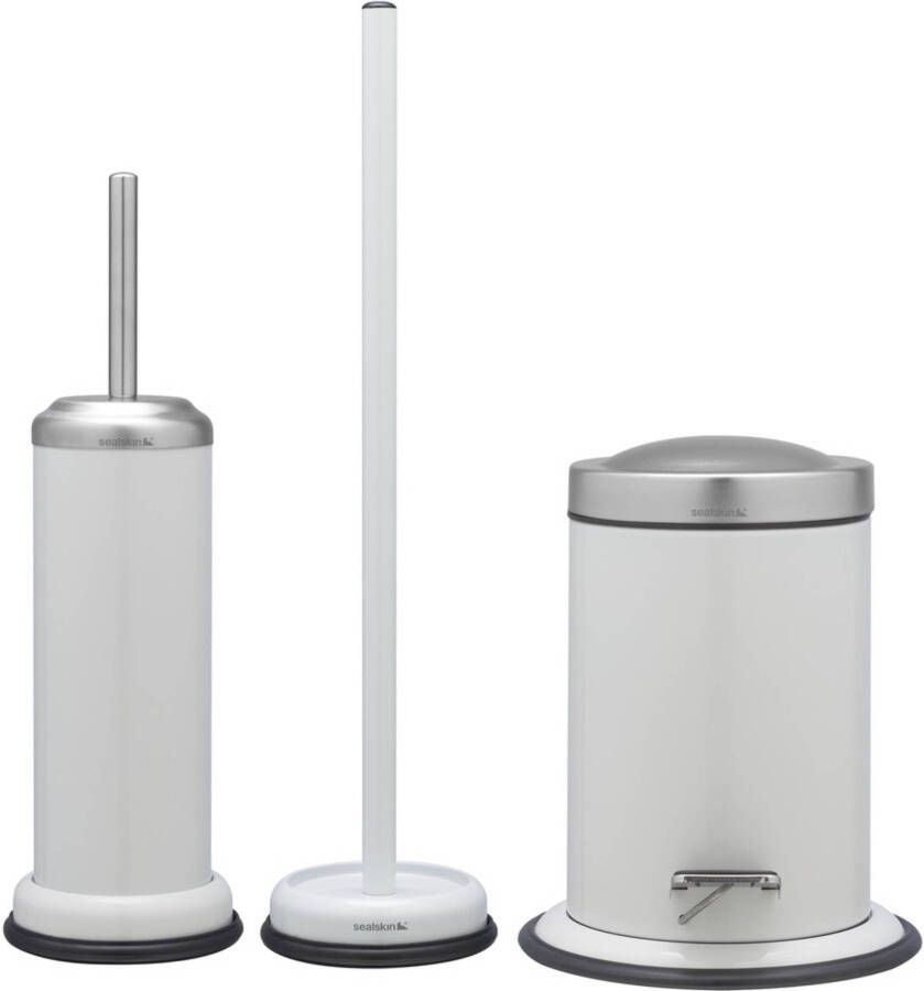 Sealskin Acero toilet accessoireset 3-in-1 wit