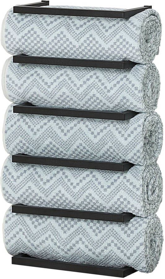 Sealskin Carre Handdoekrek Wand Stapel 48x24x12cm Mat Zwart 396330746 - Foto 3