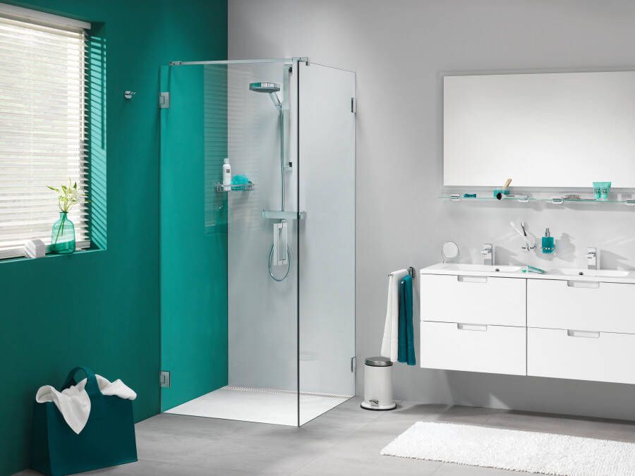 Sealskin I AM Draaideur met zijwand 100x100x200cm Roestvrij staal 8mm helder glas met antikalk CIK181006325100 - Foto 2