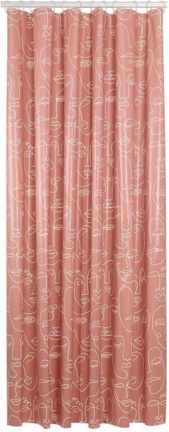 Sealskin Mind Douchegordijn 180x200 cm PEVA Donkerroze Wit 800147