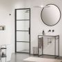 Douche Concurrent Douchedeur Sealskin Soho Nisdeur Draaideur Rechts met Vaste Wand 100x210cm Zwart 8mm Helder Glas Veiligheidsglas Seal Coating - Thumbnail 4