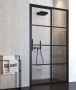 Sealskin Soho schuifdeur rechts 120x210cm voor in nis met mat zwart profiel en helder glas CKB121206195100 - Thumbnail 2