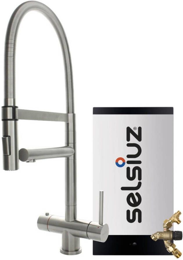 Selsiuz 3-in-1 kokend water kraan XL met combi extra boiler RVS
