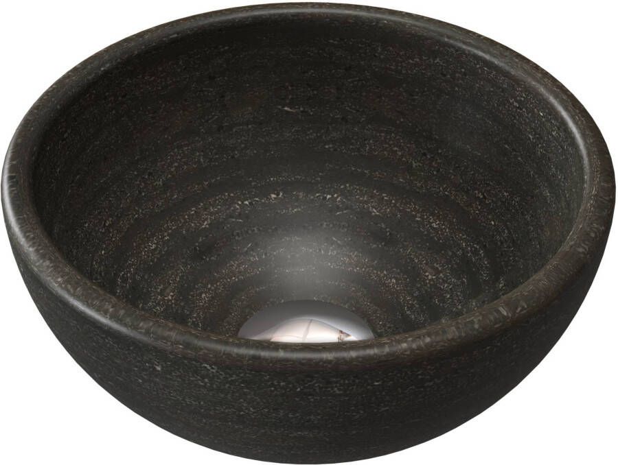 Sjithouse Furniture Opbouwkom rond 23cm model Etna hardsteen antraciet zwart 3OP24100