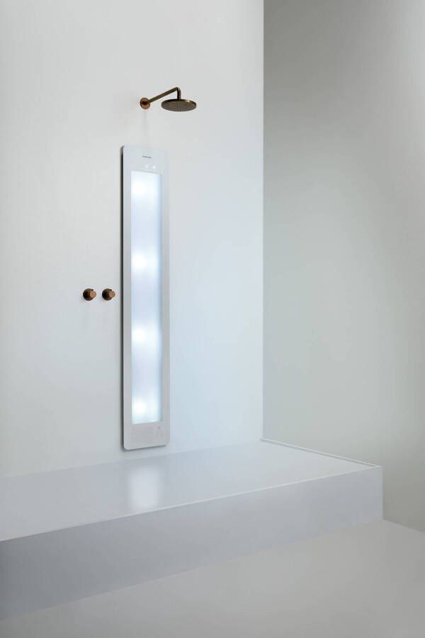 Sunshower Round Plus L infrarood + UV licht inbouw 185x33x10cm full body White L0600-L0101