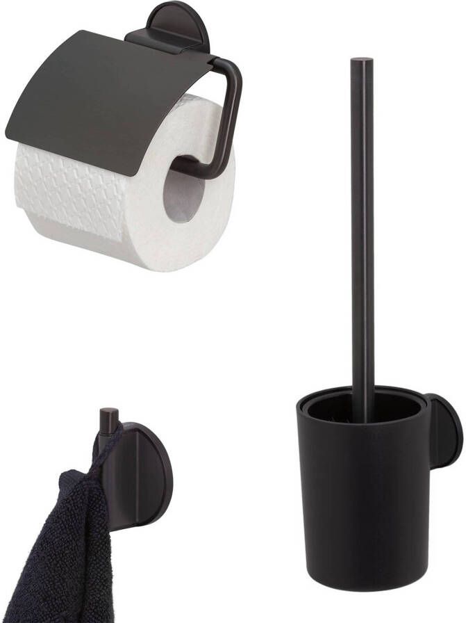 Tiger Tune toiletaccessoires set 3-delig hangend Zwart geborsteld Zwart