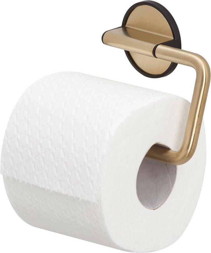Tiger Tune Toiletrolhouder zonder klep zelfklevend geborsteld messing zwart 1326535646