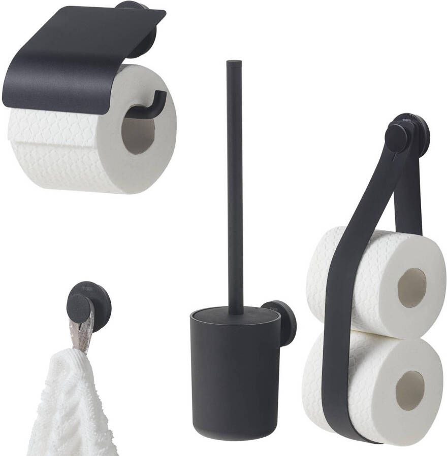 Tiger Urban toiletaccessoires set 4-delig hangend Zwart