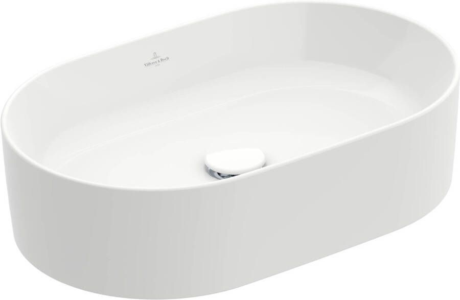 Villeroy & Boch Collaro opzetwastafel ovaal 56x36cm zonder overloop zonder kraangat ceramic+ wit 4a1956r1