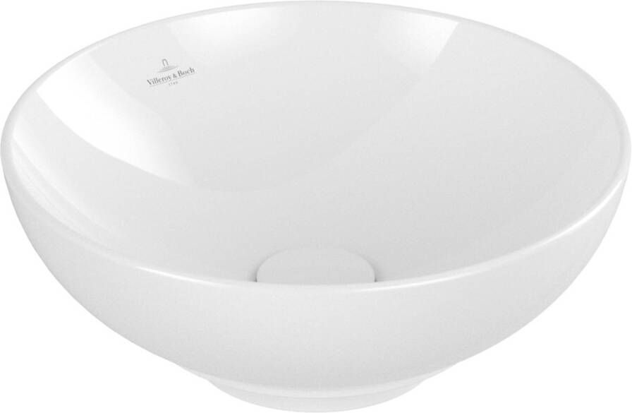 Villeroy & Boch Loop & Friends Opzetwastafel 380 x 380 x 120 mm Wit Alpin met overloop ongeslepen