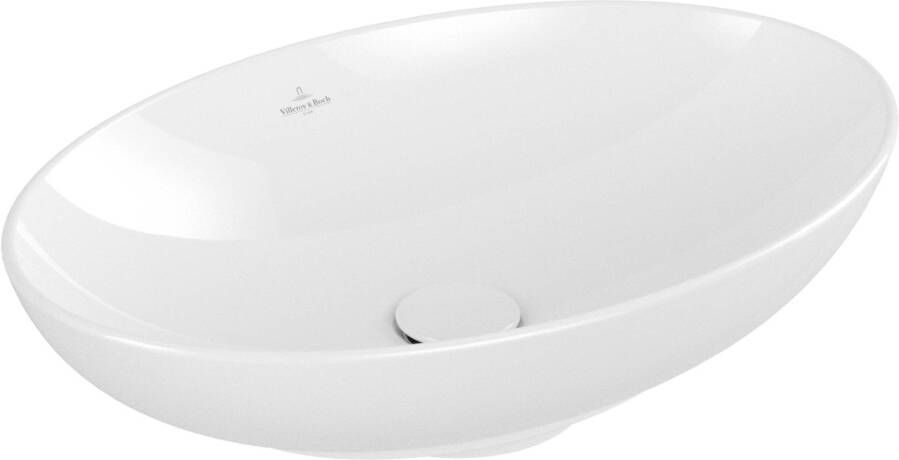 Villeroy & Boch Loop & Friends Opzetwastafel 560 x 380 x 120 mm Wit Alpin met overloop ongeslepen