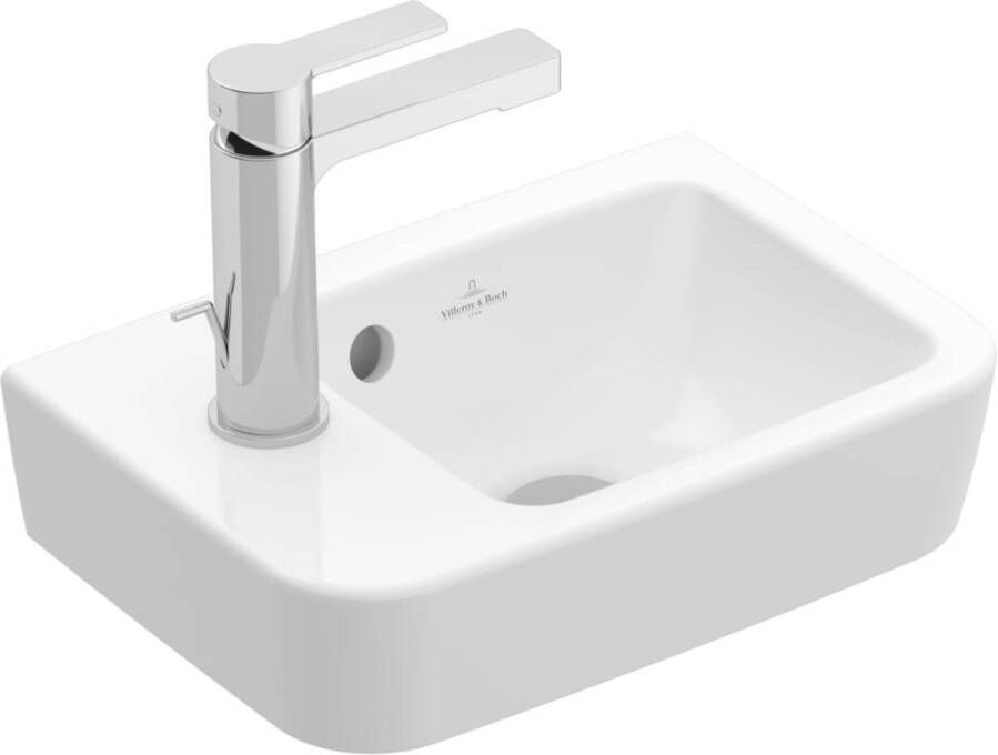 Villeroy & Boch O.Novo Fontein Zonder Overloop Bak Rechts Kraangat links 36x25x14 5 cm Wit CeramicPlus