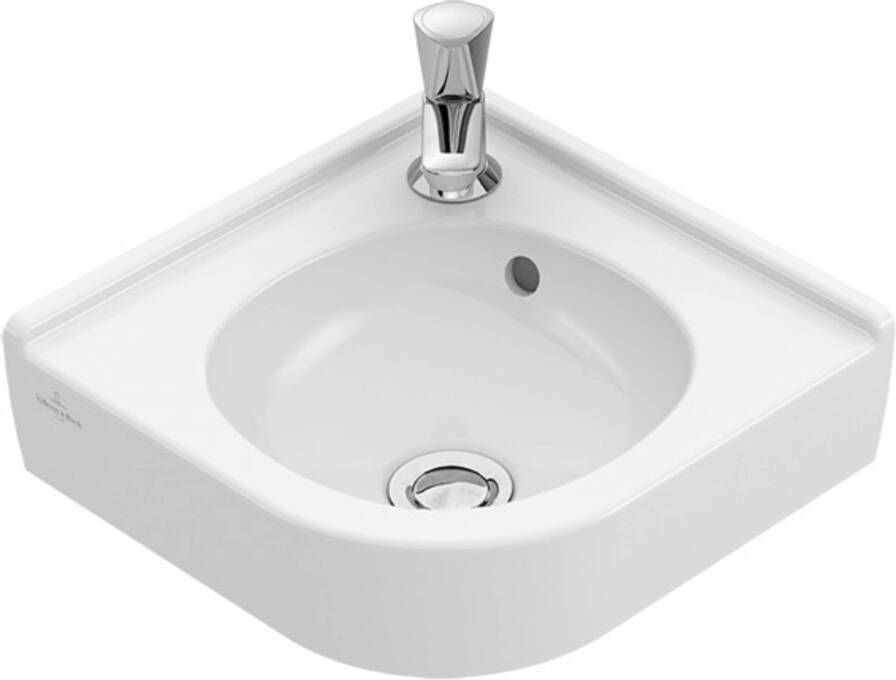 Villeroy & Boch O.novo Hoekfontein 400 x 320 x 145 mm Wit Alpin met overloop ongeslepen