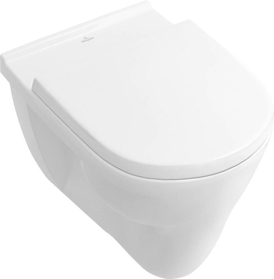 Villeroy & Boch O.novo wandcloset 56cm met spoelrand vlakspoel ceramic+ zonder zitting glans wit 566210r1