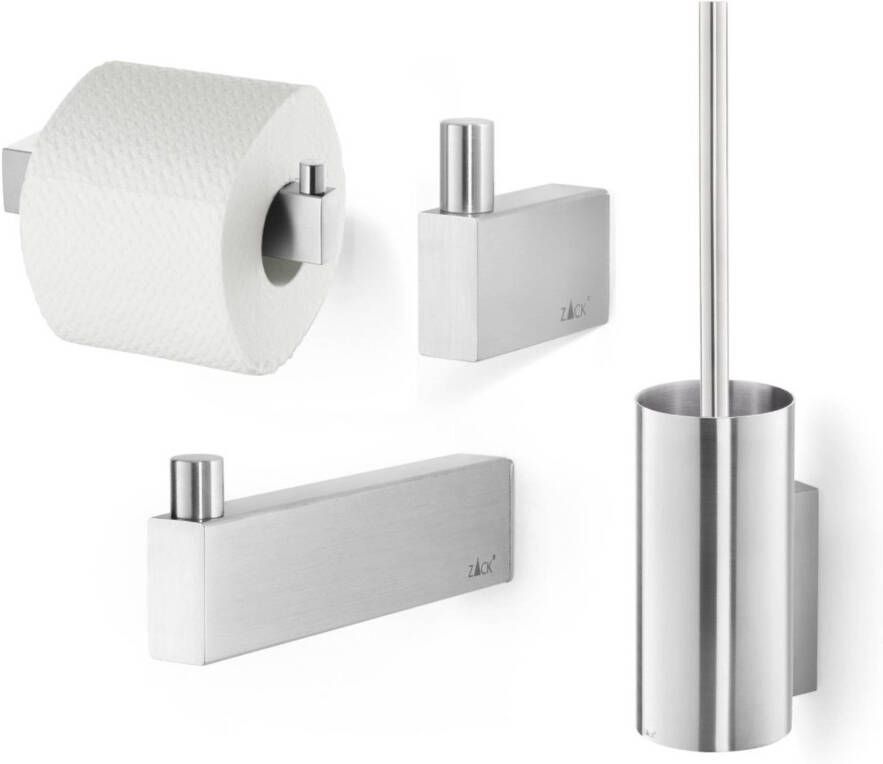 ZACK Linea Toilet accessoireset 4-in-1 geborsteld RVS