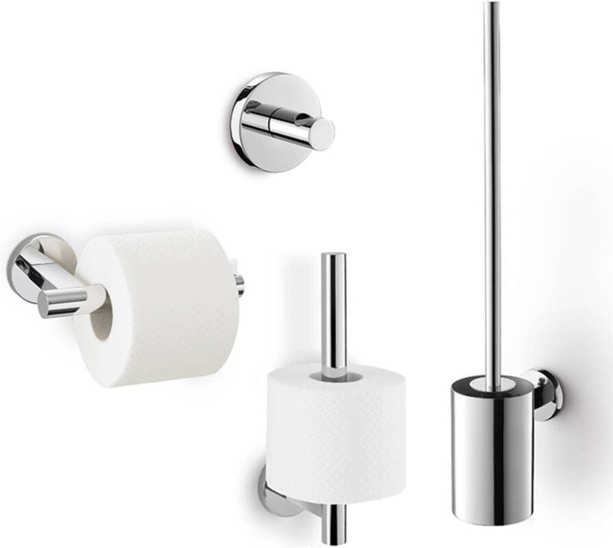 ZACK Scala toilet accessoireset 4-in-1 glans RVS