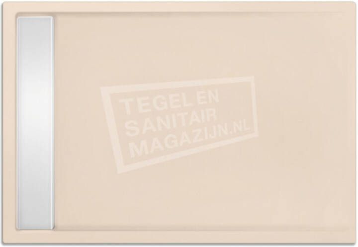 BeterBad-Xenz Easytray 120x80x5 cm acryl zelfdragende douchebak incl. gootcover creme mat