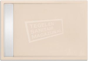 BeterBad-Xenz Easytray 120x80x5 cm acryl zelfdragende douchebak incl. gootcover creme mat