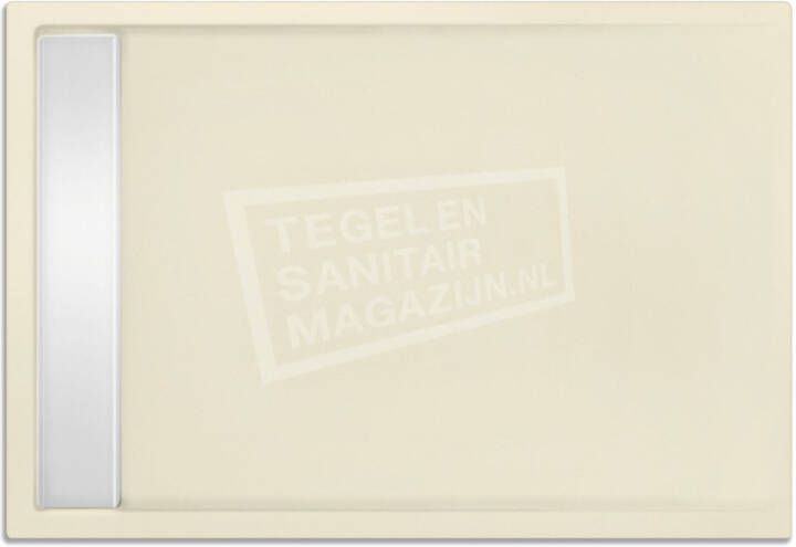 BeterBad-Xenz Easytray 120x80x5 cm acryl zelfdragende douchebak incl. gootcover pergamon glans