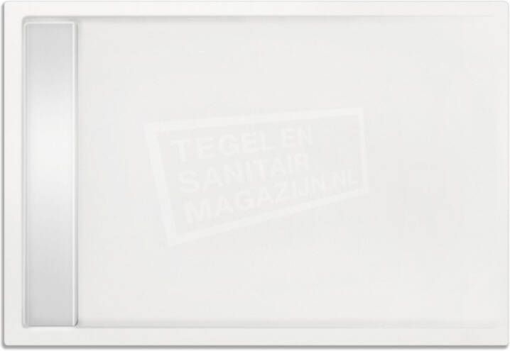 BeterBad-Xenz Easytray 120x80x5 cm acryl zelfdragende douchebak incl. gootcover wit glans