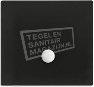 BeterBad-Xenz Flat zelfdragende douchebak 100x100x3.5 cm acryl ebony mat