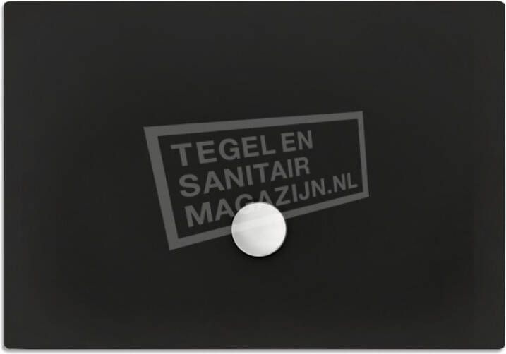 BeterBad-Xenz Flat zelfdragende douchebak 120x80x3.5 cm acryl ebony mat