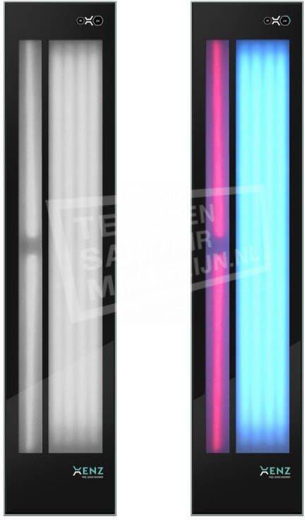 Beterbad Xenz Upfall Feel Good shower UV en infrarood inbouw 6mm glas zwart