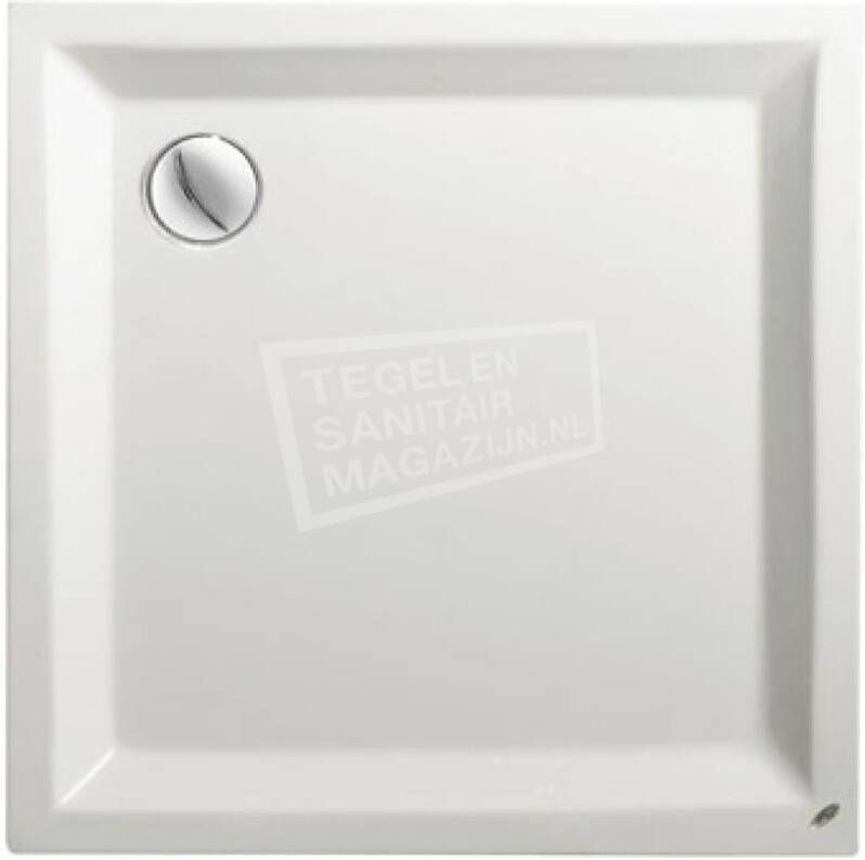 Bibury Quadrant Douchebak Acryl Vierkant (80x80x5cm) Wit met vierkante inzet