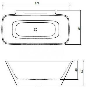 BeterBad-Xenz Beterbad Xenz Romeo Basis (174x86x62 cm) Solid Surface Wit