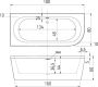 BeterBad-Xenz Charley hoek 180x80x60 cm semi vrijstaand bad rechts edelweiss en cement - Thumbnail 2