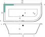 BeterBad-Xenz Principe 180x80 cm duobad 290L rechts Creme mat - Thumbnail 2