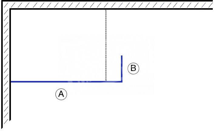 Beuhmer Cortez 50x40x200 cm inloopdouche met Muurprofiel Hoekprofiel 10 mm