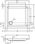 Bibury Quadrant Douchebak Acryl Vierkant (80x80x5cm) Wit met vierkante inzet - Thumbnail 3