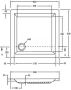 Bibury Quadrant Douchebak Acryl Vierkant (90x90x5cm) Wit met vierkante inzet - Thumbnail 3