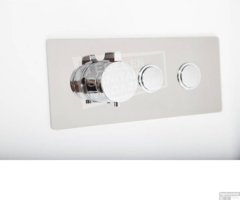 Brauer Inbouw Regendouche Push Button Set 3 ColdStart Round met Plafondarm en Regendouche 20 cm