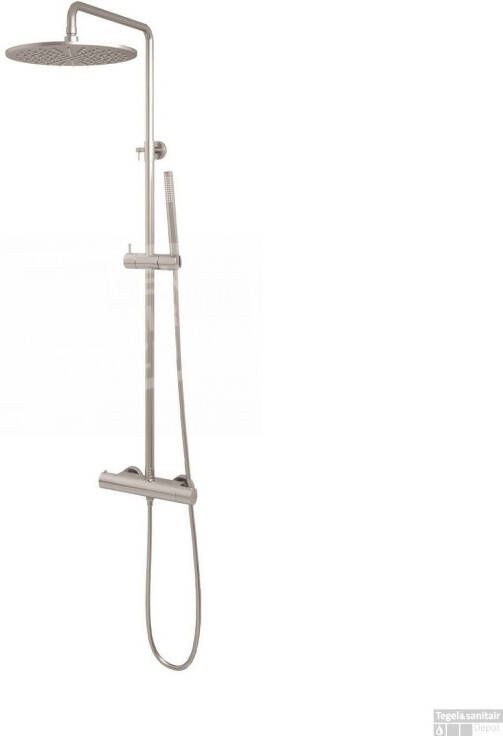 Brauer Regendouche Brushed Showerpipe met Thermostaat 30cm Geborsteld Nikkel