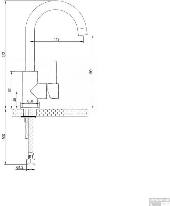 Brauer Wastafelmengkraan Opbouw Verhoogd Draaibare Uitloop R1 PVD-Coating Energiebesparend Koper