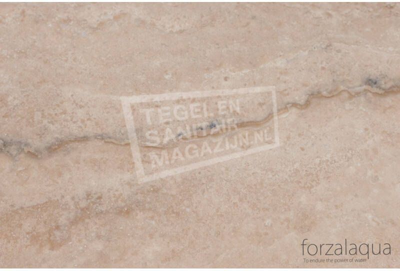 Forzalaqua Palermo Wastafel 100 cm Travertin Gezoet 100 5x51 5x9 cm 1 wasbak 1 kraangat