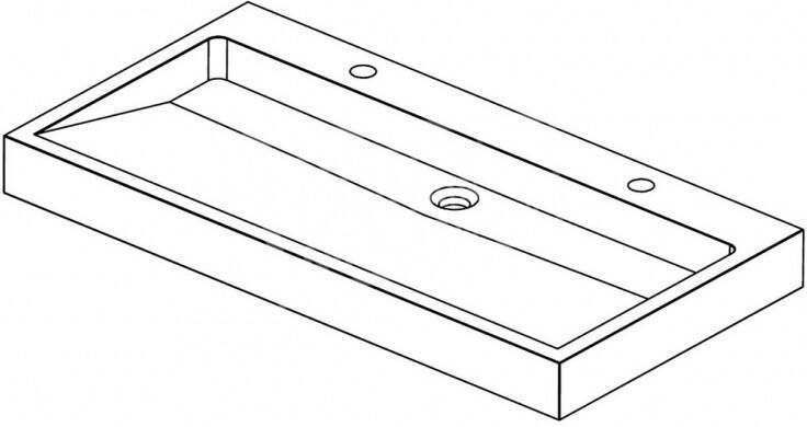 Forzalaqua Palermo Wastafel 100 cm Travertin Gezoet 100 5x51 5x9 cm 1 wasbak 2 kraangaten