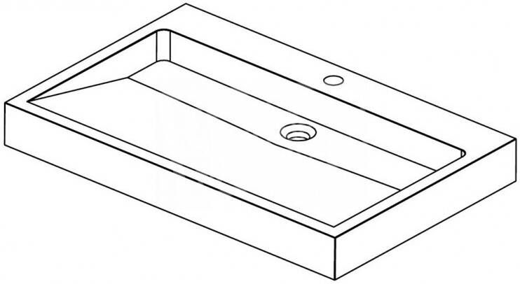 Forzalaqua Palermo Wastafel 80 cm Hardsteen Gefrijnd 80 5x51 5x9 cm 1 wasbak 1 kraangat